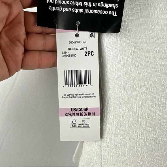 LE SUIT Women Tweed Square Neck Button Front Jacket and Slim Skirt Set Petite - Picture 14 of 16